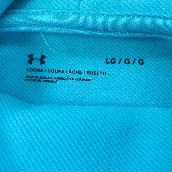 Under Armour teal blue mesh sleeve detail cowl sweatshirt large - Picture 5 of 6